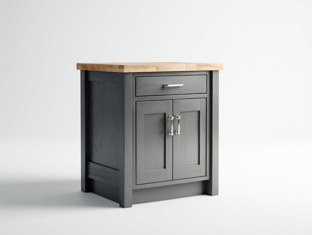 Credenza - legno - 80x45x88 cm - grigio antracite-rovere chiaro - rustico moderno