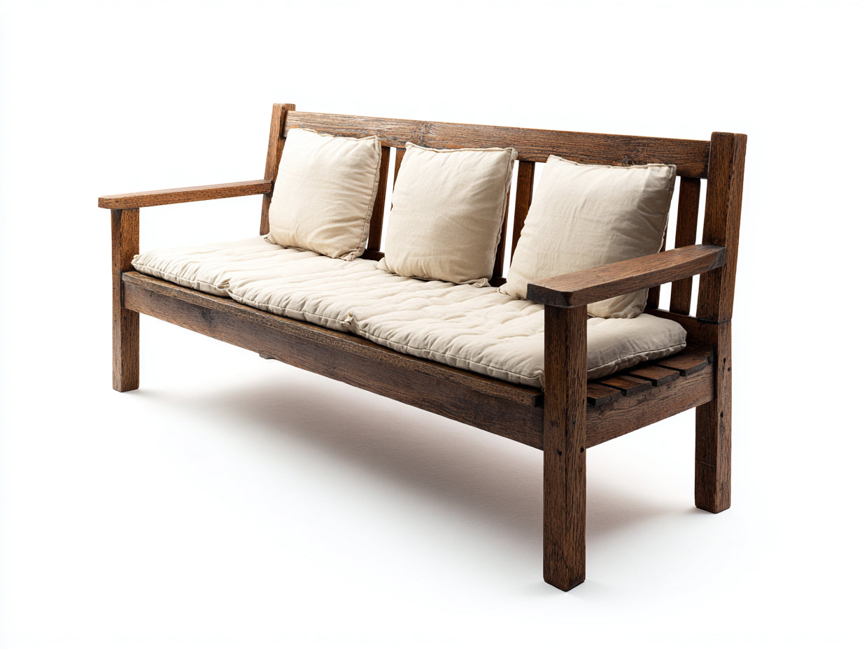 Panche da giardino - legno - 178x64x86 cm - Marrone-Beige - stile rustico