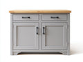 Credenza - legno - 110x40x86 cm - grigio tortora-rovere chiaro - classico