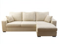 Divano angolare - Tessuto-Legno - 268x162x85 cm - Crema - Contemporaneo