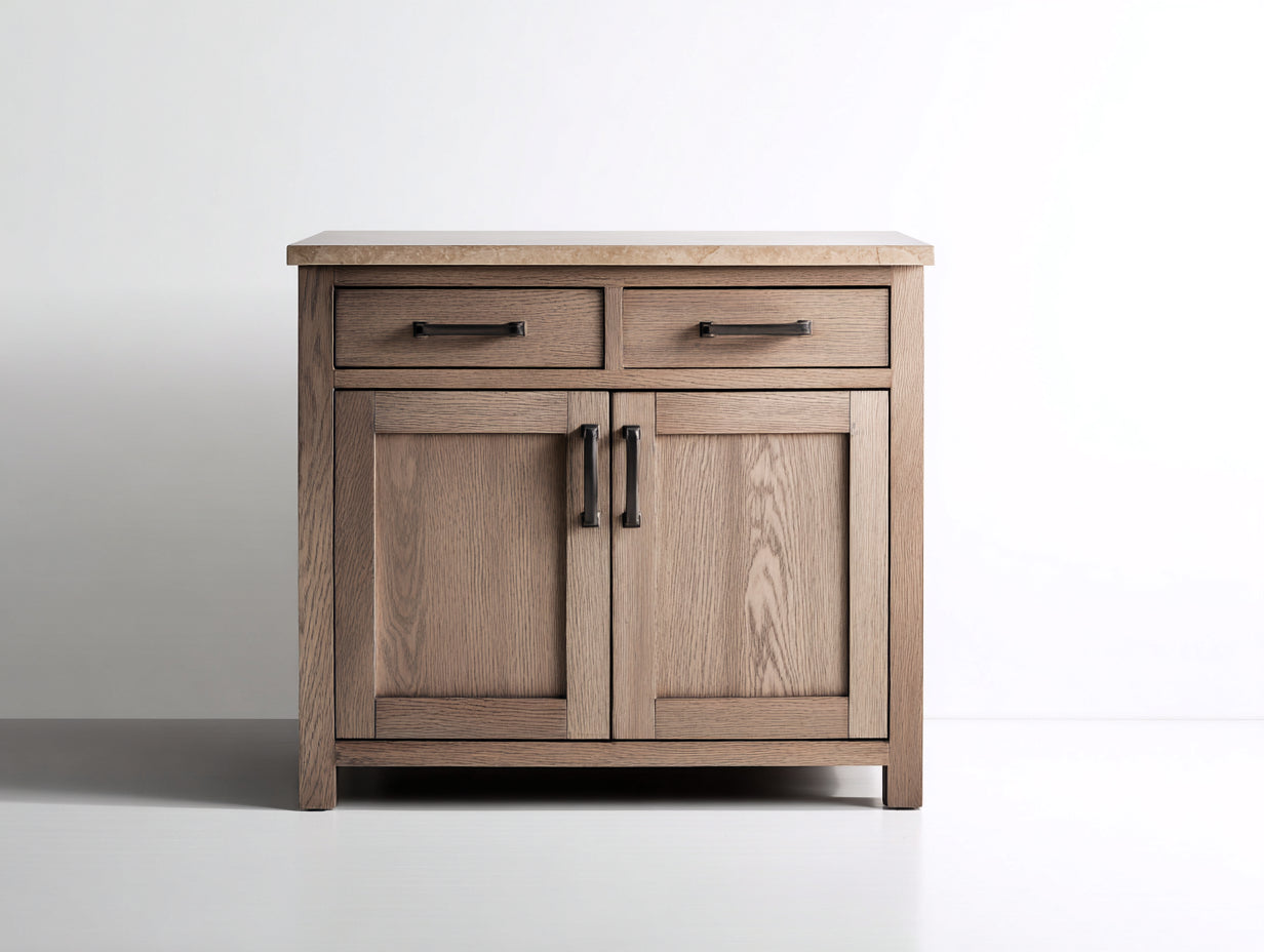 Credenza - legno - 105x42x88 cm - rovere naturale - rustico