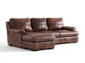 Divano angolare - Pelle - 282x168x90 cm - Marrone scuro - Classico