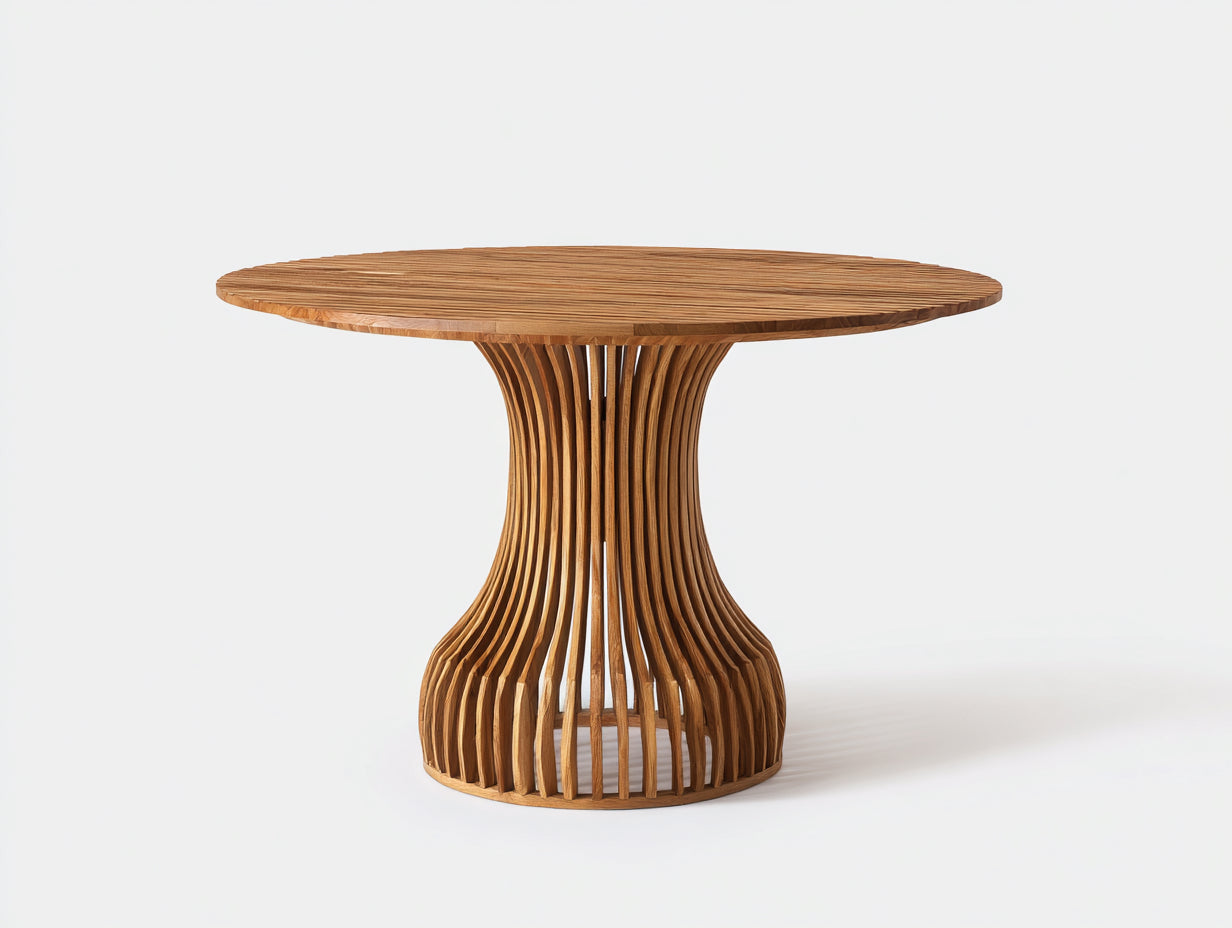 Tavolo da giardino - legno - 130x130x76 cm - noce naturale - contemporaneo