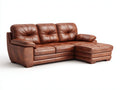 Divano angolare - Pelle - 268x162x88 cm - Marrone - Classico
