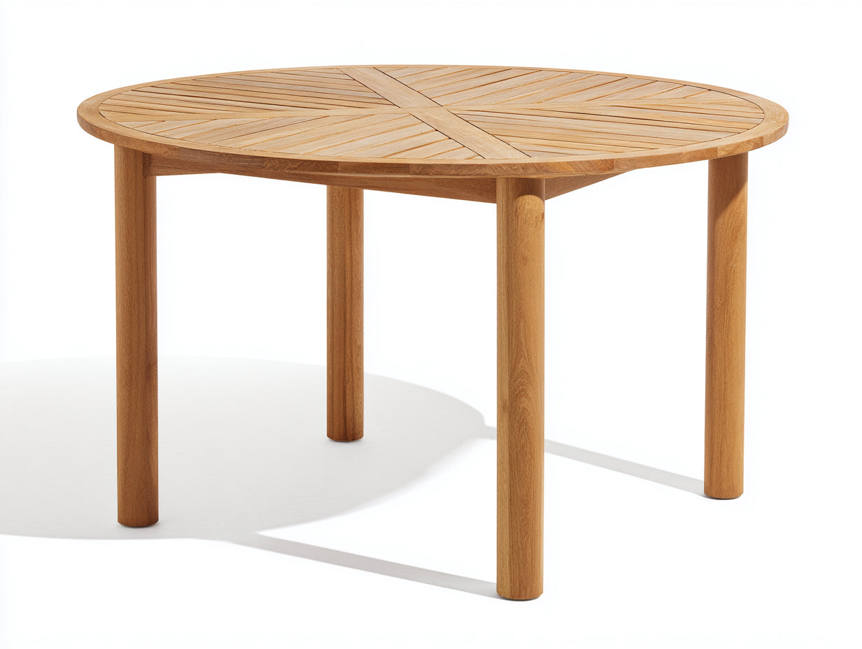 Tavolo da giardino - legno - 120x120x75 cm - marrone chiaro - classico