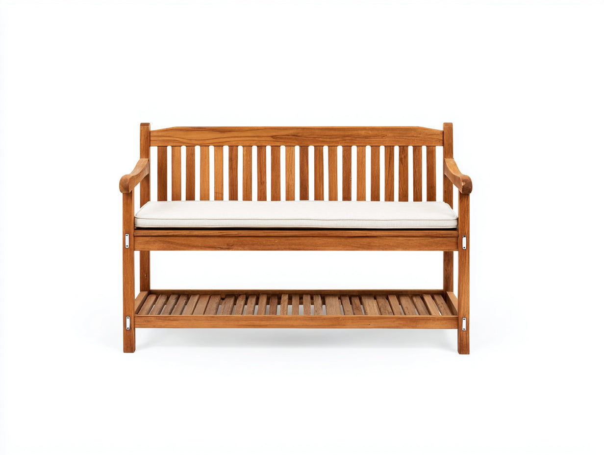 Panche da giardino - legno - 142x58x87 cm - Marrone-Beige - stile tradizionale
