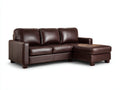Divano angolare - Pelle - 272x165x88 cm - Marrone scuro - Classico