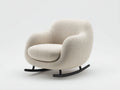 Sedia a dondolo - Tessuto bouclé - 84x89x76 cm - Beige chiaro-Nero - Moderno