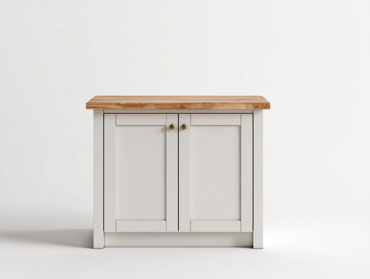 Credenza - legno - 95x39x82 cm - grigio seta-rovere chiaro - minimalista