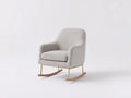 Sedia a dondolo - tessuto-legno-metallo - 78x74x91 cm - beige-naturale-oro - stile moderno