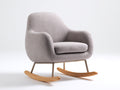 Sedia a dondolo - tessuto-legno-metallo - 82x76x92 cm - grigio chiaro-naturale - stile moderno relax