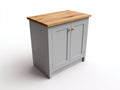 Credenza - legno - 92x42x86 cm - grigio chiaro-rovere miele - classico compatto
