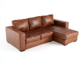 Divano angolare - Pelle - 265x160x82 cm - Marrone chiaro - Moderno