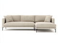Divano angolare - Tessuto-Metallo - 284x170x82 cm - Beige chiaro - Moderno