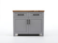 Credenza - legno - 115x43x86 cm - grigio medio-rovere miele - moderno classico