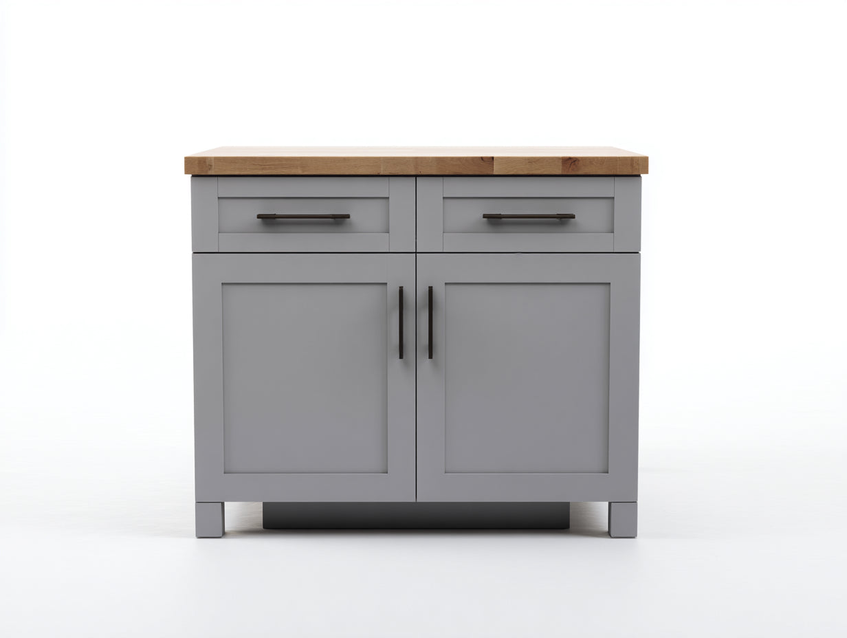 Credenza - legno - 115x43x86 cm - grigio medio-rovere miele - moderno classico