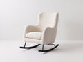 Sedia a dondolo - Tessuto bouclé - Metallo - Legno - 83x91x84 cm - Bianco crema-Nero - Scandinavo